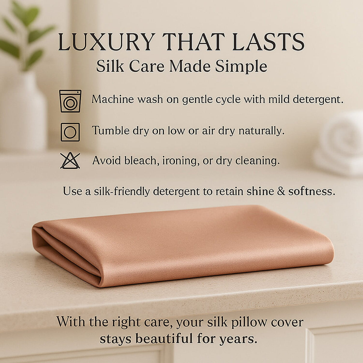 LIVMORE 100% Mulberry Silk Luxury Pillow Cover with MOP Button Closure 8252470 4