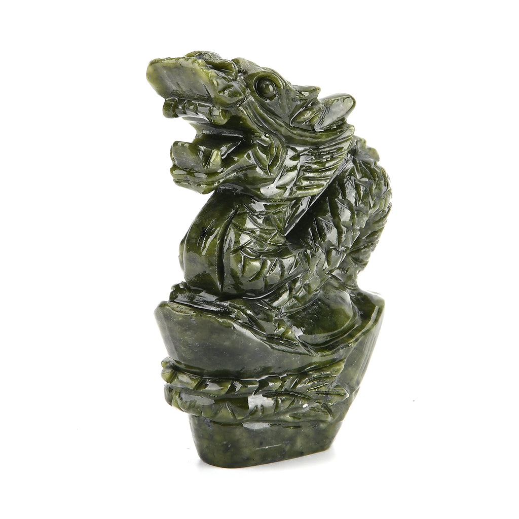 Limited Edition Handcrafted Serpentine Jade Figurine - Dragons are Considered a Symbol of Good Luck, Power, Wisdom and Protection_8252632
