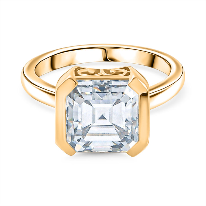 D'joy 3.9 Ct. Moissanite Solitaire Ring in 18K YG Vermeil Sterling Silver 8252738 1