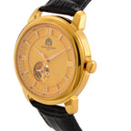 WILLIAM HUNT Limited Edition Heritage Automatic Watch with Adjustable Black Leather Strap - 5ATM Water Resistancy & Sapphire Crystal Glass - Gold_8252846_3