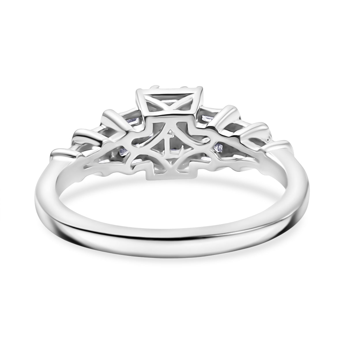 LUXURIANT 0.5 Ct. Lab Grown Diamond Cluster Ring in Rhodium Overlay Sterling Silver V32552897 5