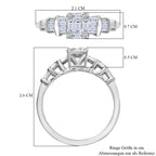 Luxuriant Lab Grown Diamond (SI/GH) Ring in Rhodium Overlay Sterling Silver 0.51 Ct._8253619_5