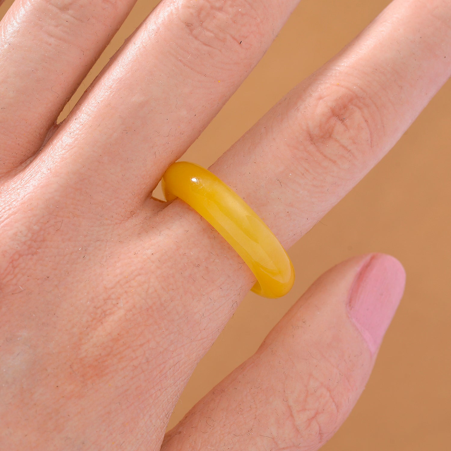 (Sz- O) Honey Jadeite Jade  Band Ring 15.00 Ct. V32492331 1