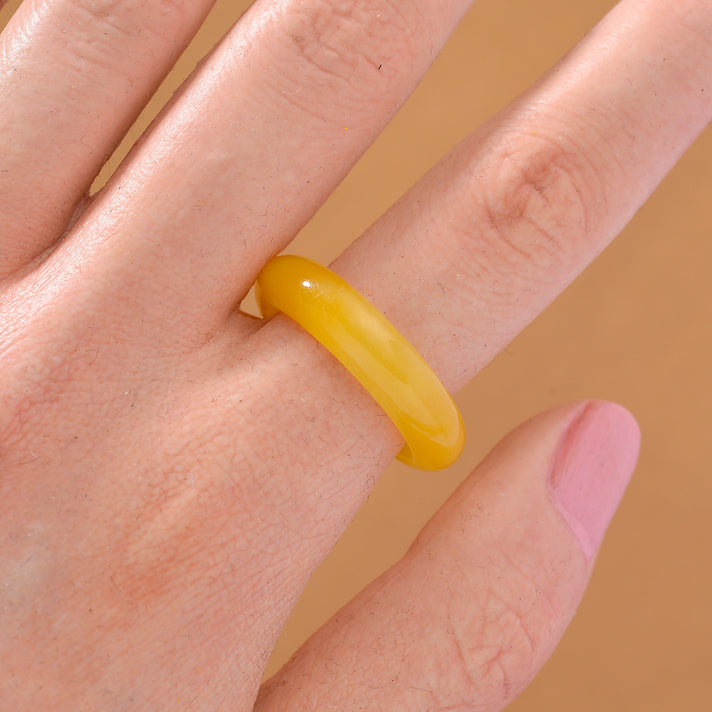 (Sz- O) Honey Jadeite Jade  Band Ring 15.00 Ct. 8253842 2