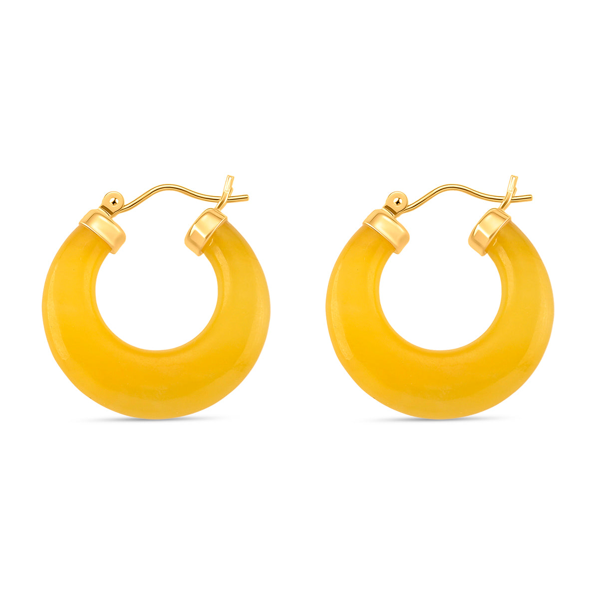 D'Joy Honey Jade Beads Earring with Clasp in Yellow Gold Plated Sterling Silver 41.50 Ct. 8253862 4