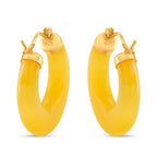 D'Joy Honey Jade Beads Earring with Clasp in Yellow Gold Plated Sterling Silver 41.50 Ct._8253862_4