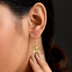 GP Italian Garden Collection - Green Gold Quartz & Multi Gemstones Solitaire Stud Push Post Earring in 18K Vermeil Yellow Gold Plated Sterling Silver 5.64 Ct.
