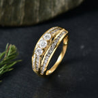 NY Close Out Deal- Luxuriant Lab Grown Diamond (SI/GH) 3 Stone Ring in 18K Vermeil Yellow Gold Plated Sterling Silver 1.25 Ct._8256293_1