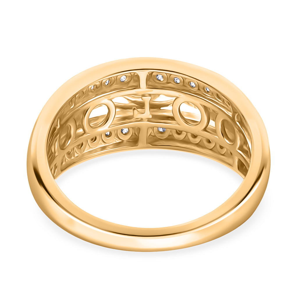NY Close Out Deal- Luxuriant Lab Grown Diamond (SI/GH) 3 Stone Ring in 18K Vermeil Yellow Gold Plated Sterling Silver 1.25 Ct._8256293_4