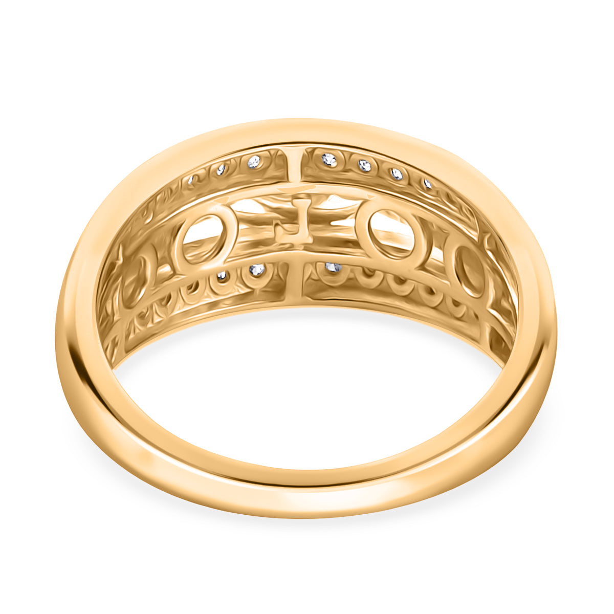 LUXURIANT Lab Grown Diamond 3-Stone Ring in 18K Vermeil Yellow Gold Plated Sterling Silver 1 Ct. V32697950 5