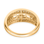 NY Close Out Deal- Luxuriant Lab Grown Diamond (SI/GH) 3 Stone Ring in 18K Vermeil Yellow Gold Plated Sterling Silver 1.25 Ct._8256293_4