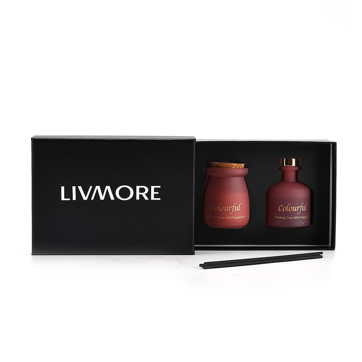 Ebony Rose Scented Jar Candle (50g) - Reed Diffuser (50ml) - Red 8256323 12
