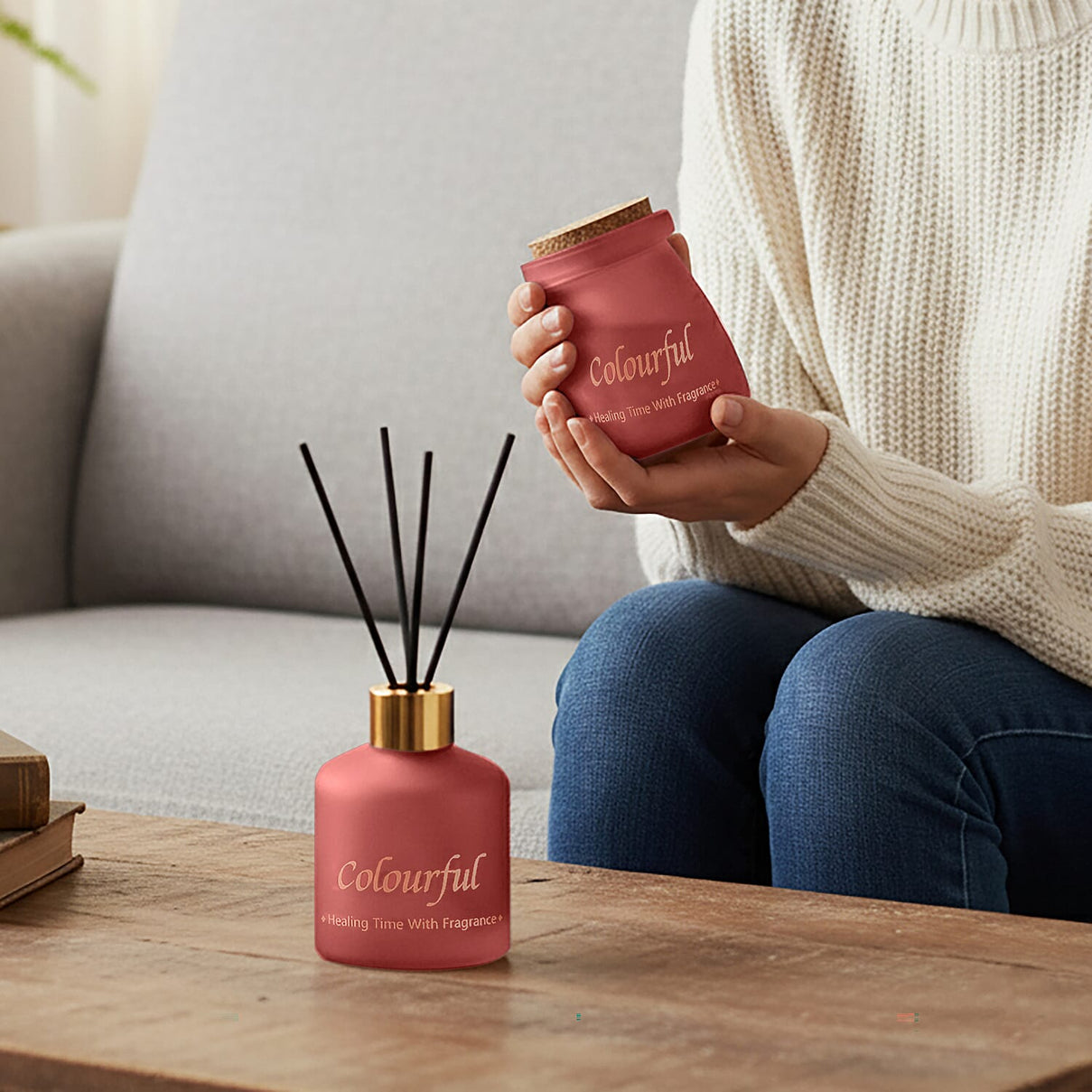 Ebony Rose Scented Jar Candle (50g) - Reed Diffuser (50ml) - Red 8256323 7