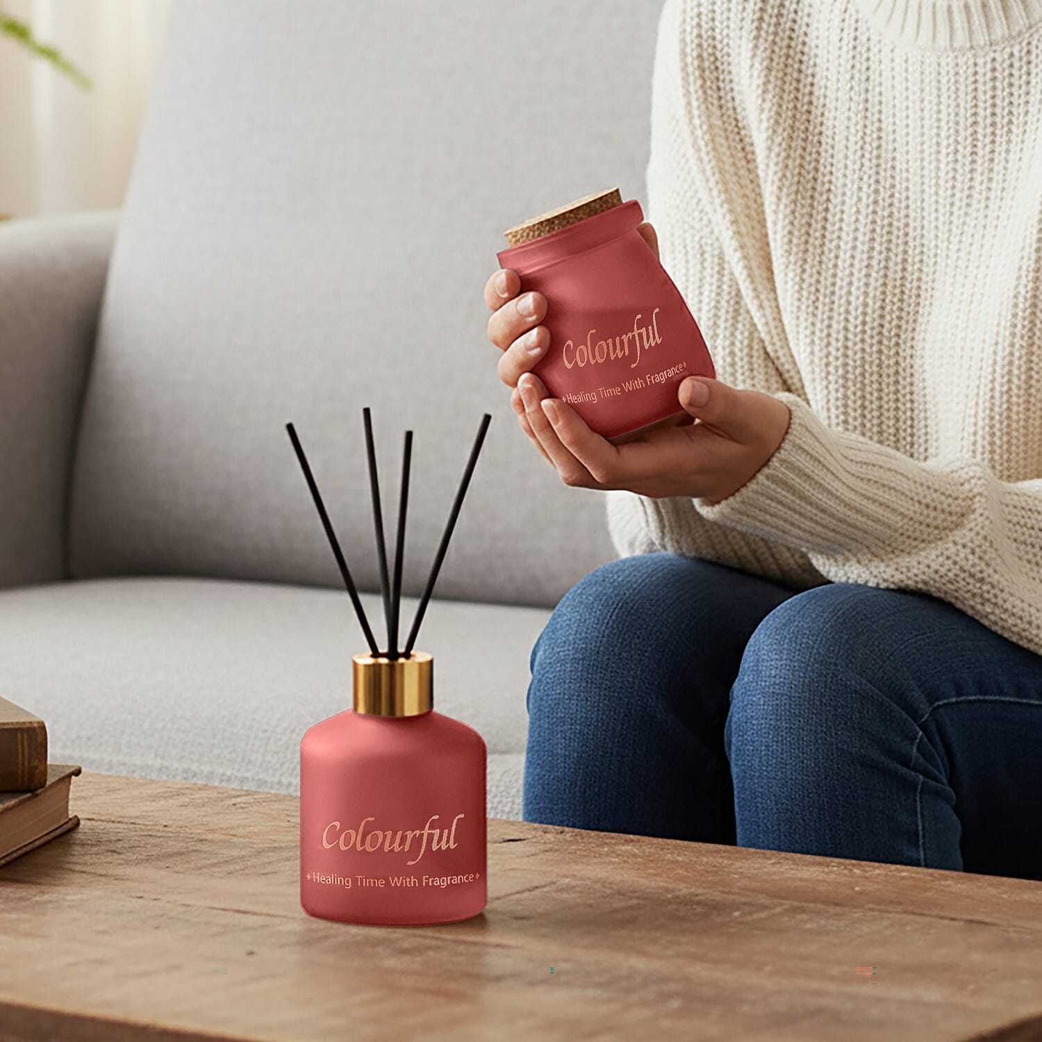 Ebony Rose Scented Jar Candle (50g) - Reed Diffuser (50ml) - Red 8256323 7