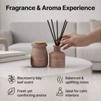 Black Berry - Bay Leaf Scented Jar Candle (50g) - Reed Diffuser (50ml) - Light Coffee