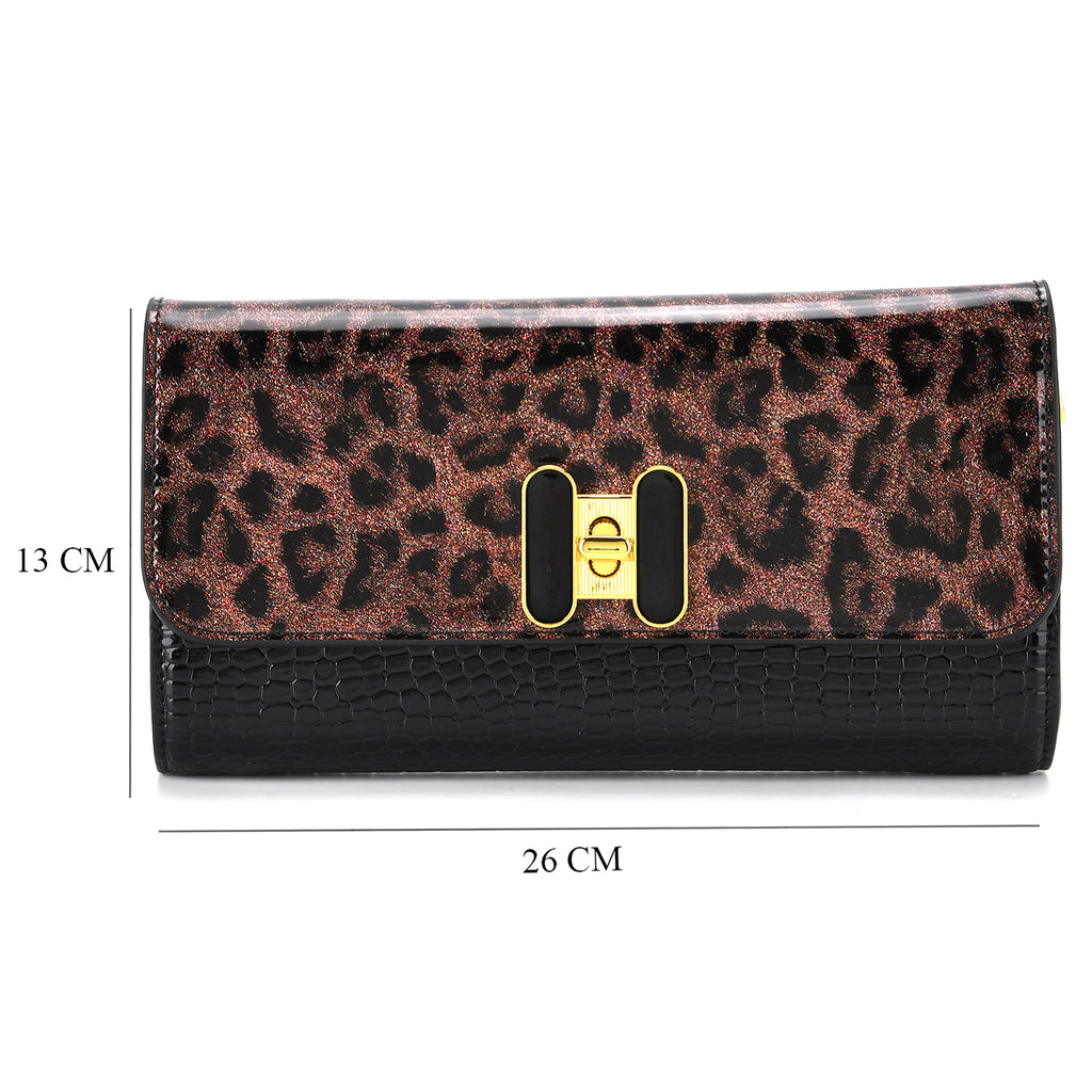 Leopard Pattern Two-Tone Wallet Crossbody Bag with Chain Strap  - Brown_8256521_7