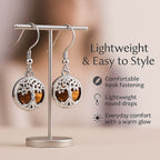 Yellow Tigers Eye Tree of Life Earrings with Hook