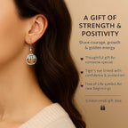 Yellow Tigers Eye Tree of Life Earrings with Hook