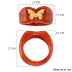 24K Yellow Gold Enhanced Red Jade Butterfly Ring 30.00 Ct._8258289_5
