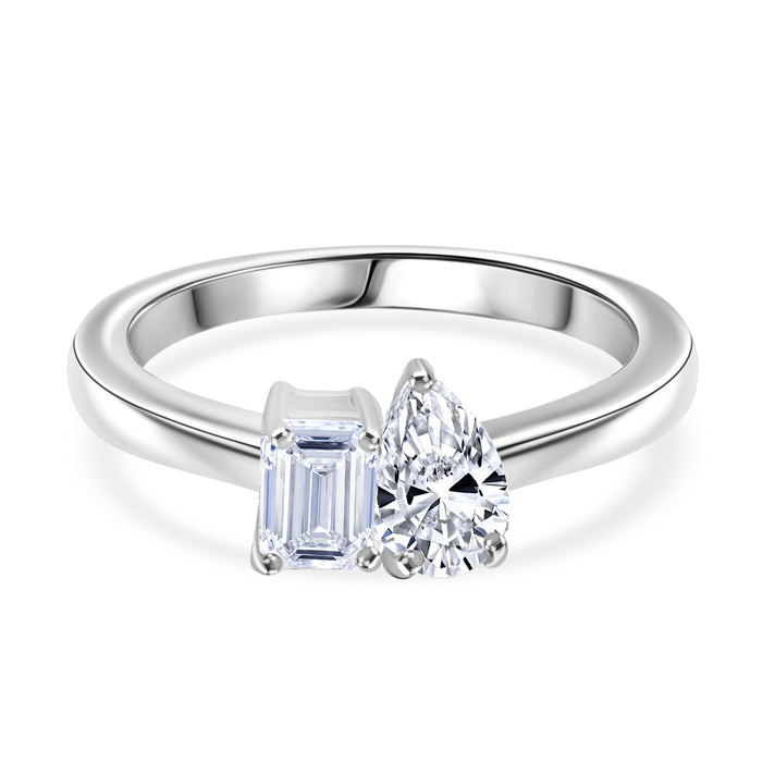 TOI ET MOI LUXURIANT Lab Grown Diamond Ring in Rhodium Overlay Sterling Silver 8258311 1
