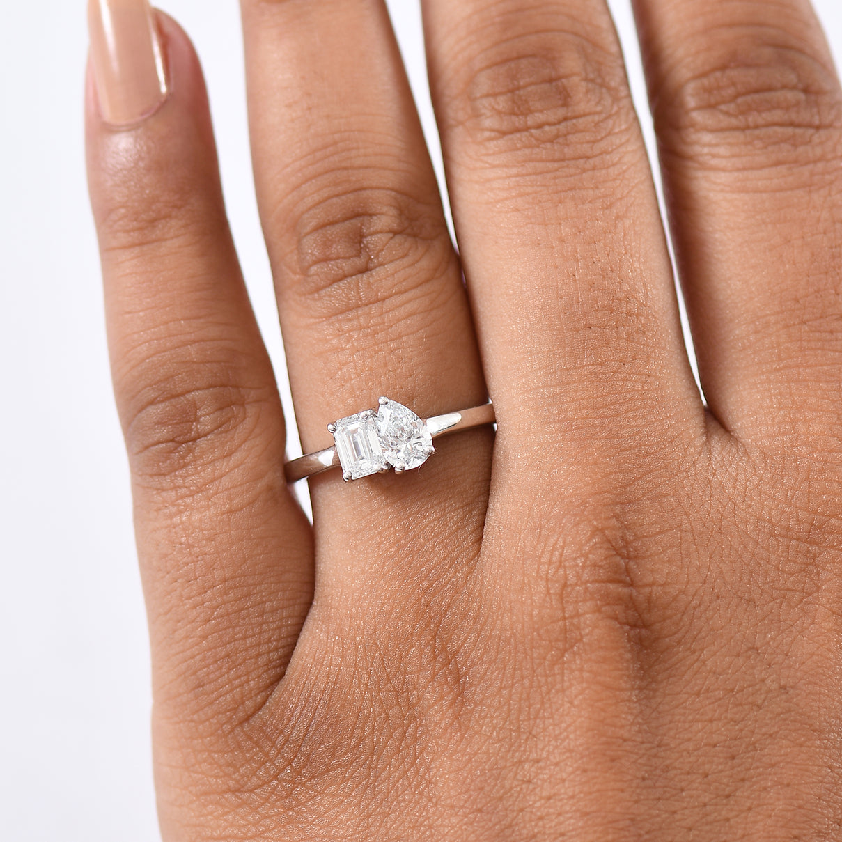 TOI ET MOI LUXURIANT Lab Grown Diamond Ring in Rhodium Overlay Sterling Silver 8258311 3