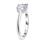 Luxuriant Toi Et Moi Lab Grown Diamond (VS/EF) Ring in Rhodium Overlay Sterling Silver 1.04 Ct._8258311_3