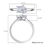 Luxuriant Toi Et Moi Lab Grown Diamond (VS/EF) Ring in Rhodium Overlay Sterling Silver 1.04 Ct._8258311_5