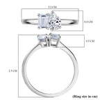 Luxuriant Toi Et Moi Lab Grown Diamond (VS/EF) Ring in Rhodium Overlay Sterling Silver 1.04 Ct._8258313_5