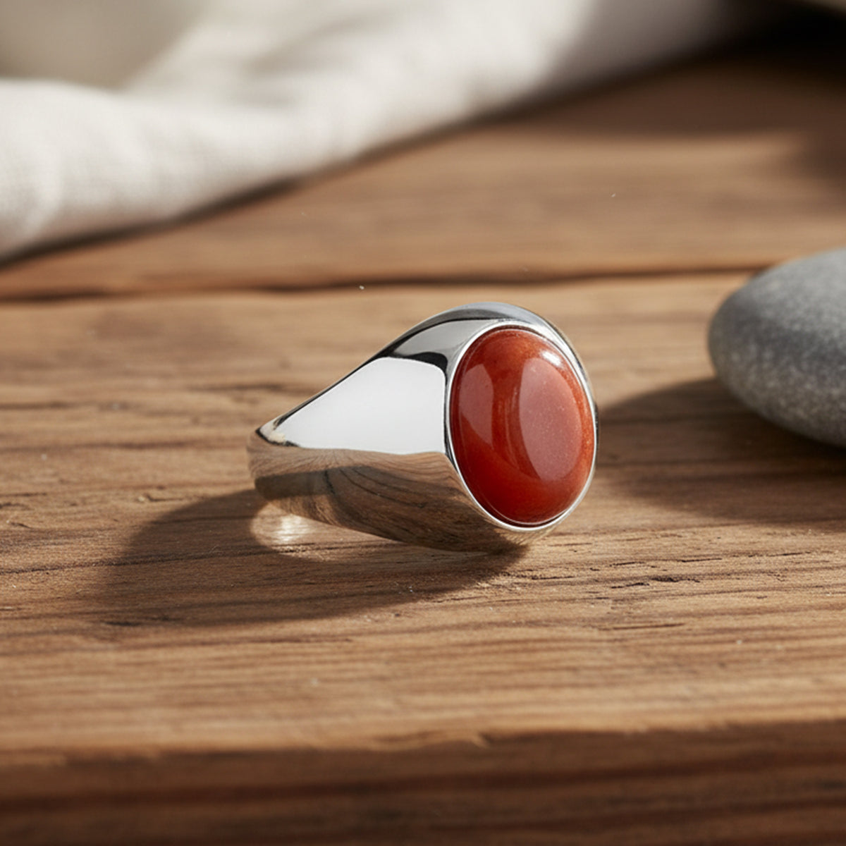 D'Joy Enhanced Red Jade Solitaire Ring in Rhodium Overlay Sterling Silver 6.84 Ct, Silver Wt. 5.20 Gms. V32524425 2