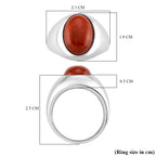 D'Joy Enhanced Red Jade Solitaire Ring in Rhodium Overlay Sterling Silver 6.84 Ct, Silver Wt. 5.20 Gms._8258567_5