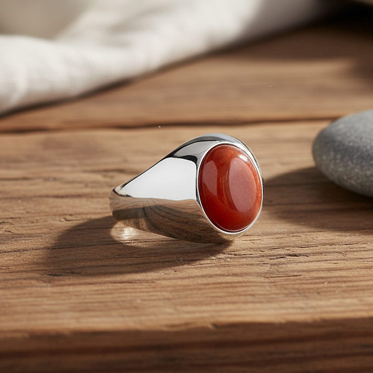 D'Joy Enhanced Red Jade Solitaire Ring in Rhodium Overlay Sterling Silver 6.84 Ct, Silver Wt. 5.20 Gms. V32514680 2