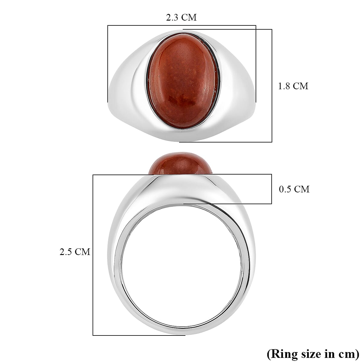D'Joy Enhanced Red Jade Solitaire Ring in Rhodium Overlay Sterling Silver 6.84 Ct, Silver Wt. 5.20 Gms. V32514680 6