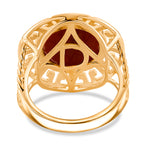 D'Joy Enhanced Red Jade Solitaire Ring in Yellow Gold Plated Sterling Silver 7.23 Ct._8258646_4