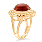 D'Joy Enhanced Red Jade Solitaire Ring in Yellow Gold Plated Sterling Silver 7.23 Ct._8258647_3