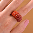 D'Joy Enhanced Red Jade Ring in Rhodium Overlay Sterling Silver 28.50 Ct._8259185_2