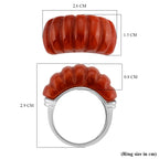 D'Joy Enhanced Red Jade Ring in Rhodium Overlay Sterling Silver 28.50 Ct._8259185_5