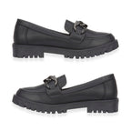 Adeline Ladies' Trendy Loafers With Padded Insole (Size 6) - Black_8259317