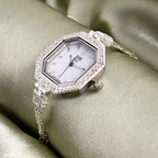 Royal Bali Collection - D'Joy Sterling Silver Octagonal Swiss Movement Dial Watch Borobudur Chain Bracelet (Size 6.5) Silver Wt. 16.00 Gms._8261301_1