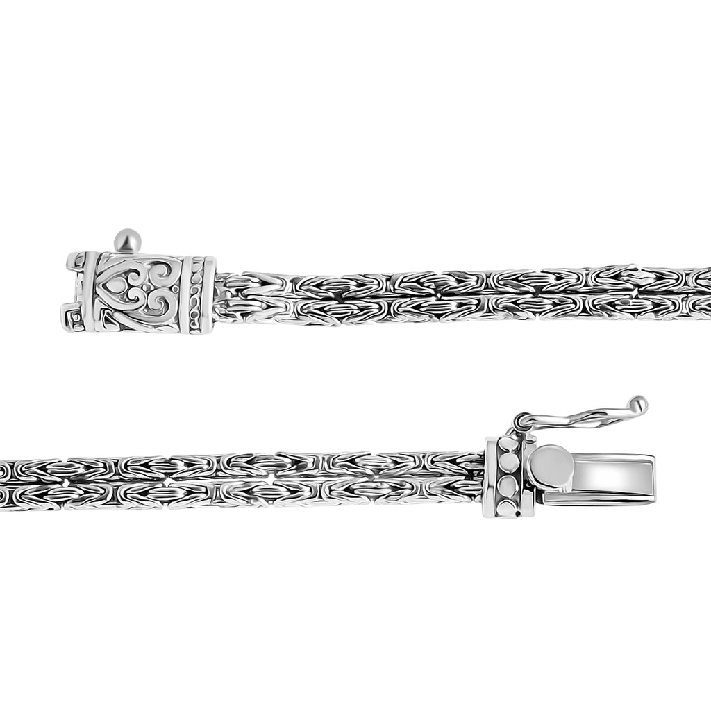 Royal Bali Collection - D'Joy Sterling Silver Octagonal Swiss Movement Dial Watch Borobudur Chain Bracelet (Size 6.5) Silver Wt. 16.00 Gms._8261301_6