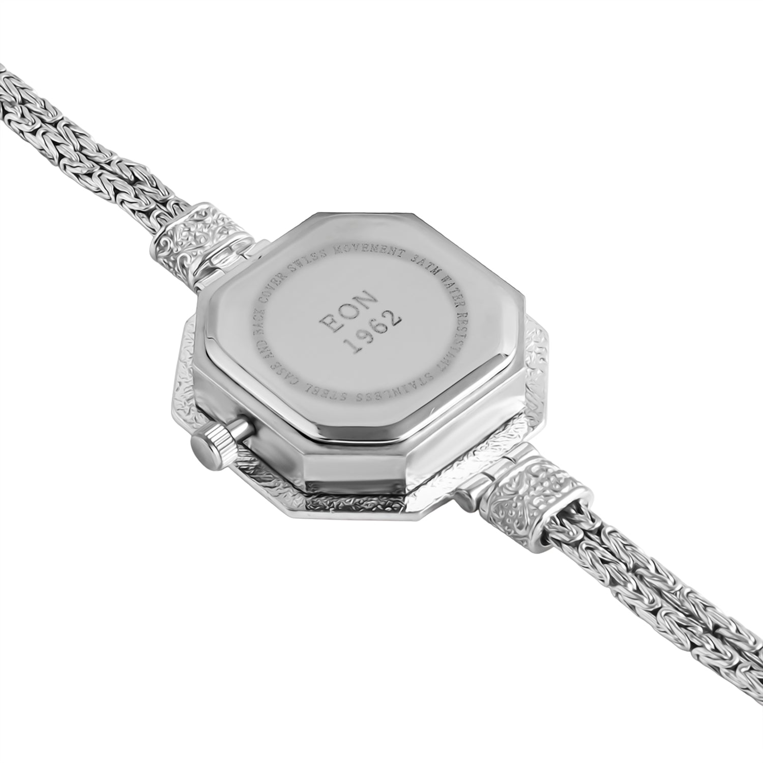 Royal Bali Collection - D'Joy Sterling Silver Octagonal Swiss Movement Dial Watch Borobudur Chain Bracelet (Size 7.5) Silver Wt. 17.00 Gms. 8261303 5