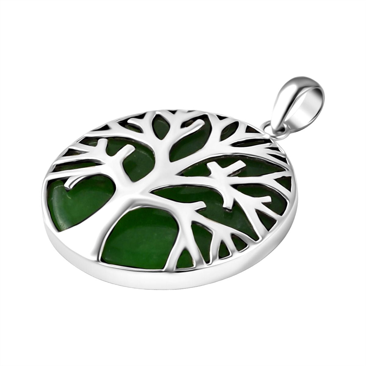 Bali Legacy Green Jade Sterling Silver Tree Of Life Pendant  39.14 Ct, Silver Wt. 4.67 Gms. 8261415 3