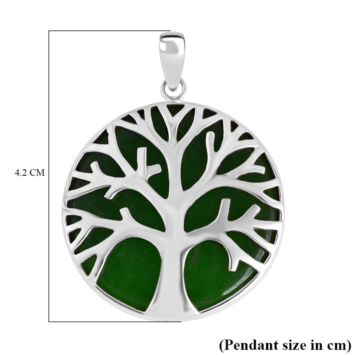 Bali Legacy Green Jade Sterling Silver Tree Of Life Pendant  39.14 Ct, Silver Wt. 4.67 Gms. 8261415 5