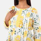 & Maisi Cotton Printed Top (Size - Large) - Yellow_8261559_4