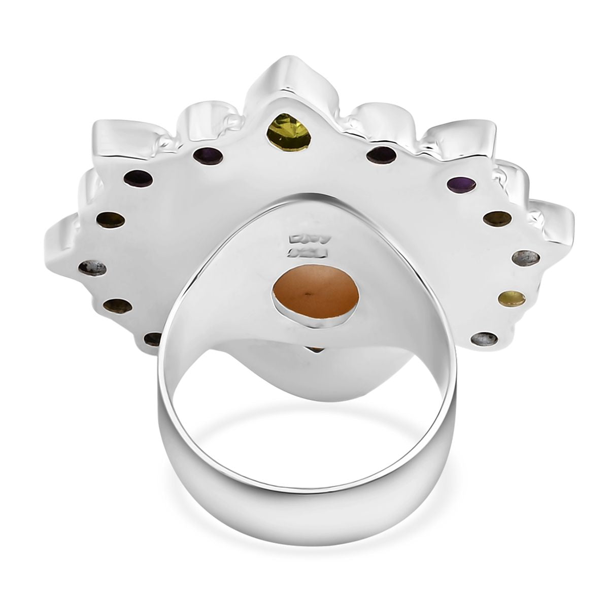 Bali Legacy - Peridot, Swiss Blue Topaz &amp; African Amethyst Goddess Ring in Sterling Silver 20.20 Ct, Silver Wt. 22.00 Gms. 8261569 4