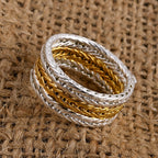 D'Joy Royal Bali Collection Sterling Silver Ring in Two Tone Plated, Silver Wt. 6.90 Gms._8261727_1