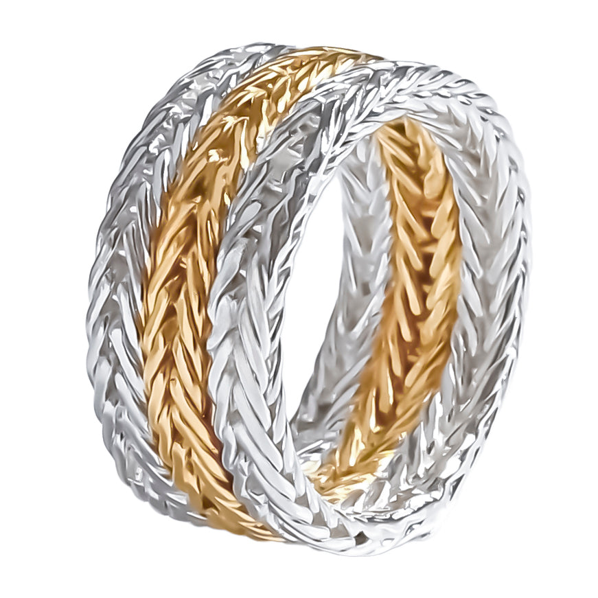 D'Joy Royal Bali Collection Sterling Silver Ring in Two Tone Plated, Silver Wt. 6.90 Gms._8261728_3