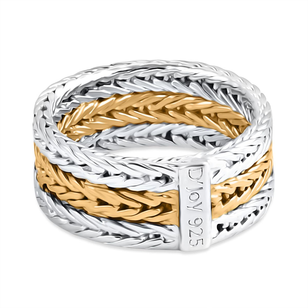 D'Joy Royal Bali Collection Sterling Silver Ring in Two Tone Plated, Silver Wt. 6.90 Gms._8261728_4