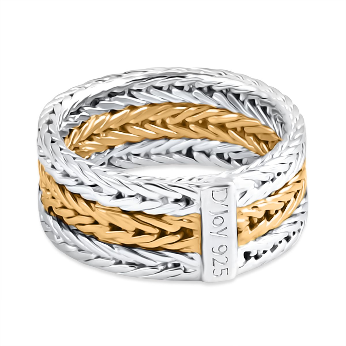 D'Joy Sterling Silver Ring in Two Tone Plated, Silver Wt. 6.90 Gms. V32514513 5