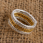 D'Joy Royal Bali Collection Sterling Silver Ring in Two Tone Plated, Silver Wt. 6.90 Gms._8261730_1