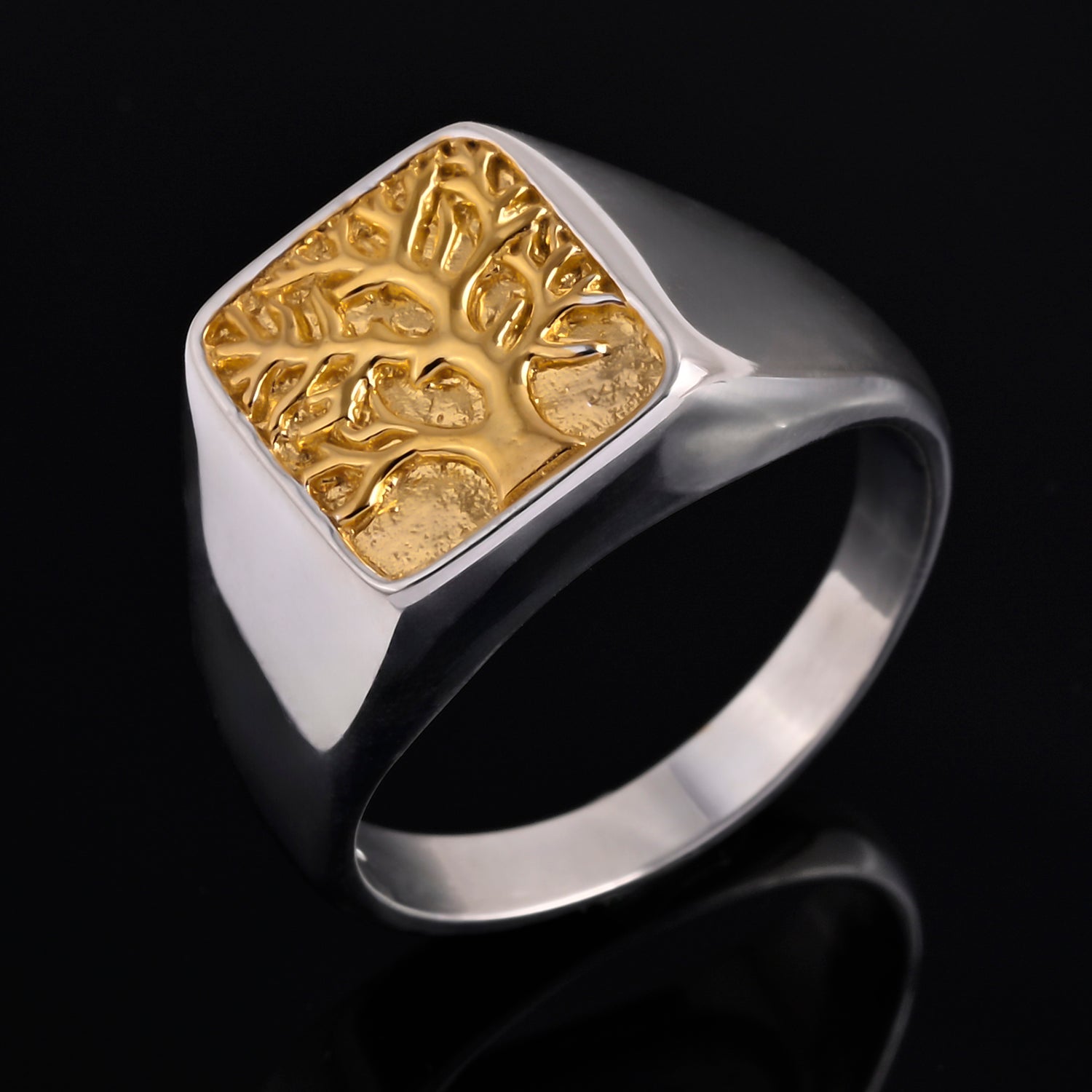 D'Joy Sterling Silver Ring in Two Tone Plated, Silver Wt. 6.80 Gms. V32530673 1